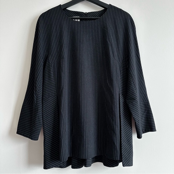 Anne Klein Black Pinstripe Top - Picture 2 of 15